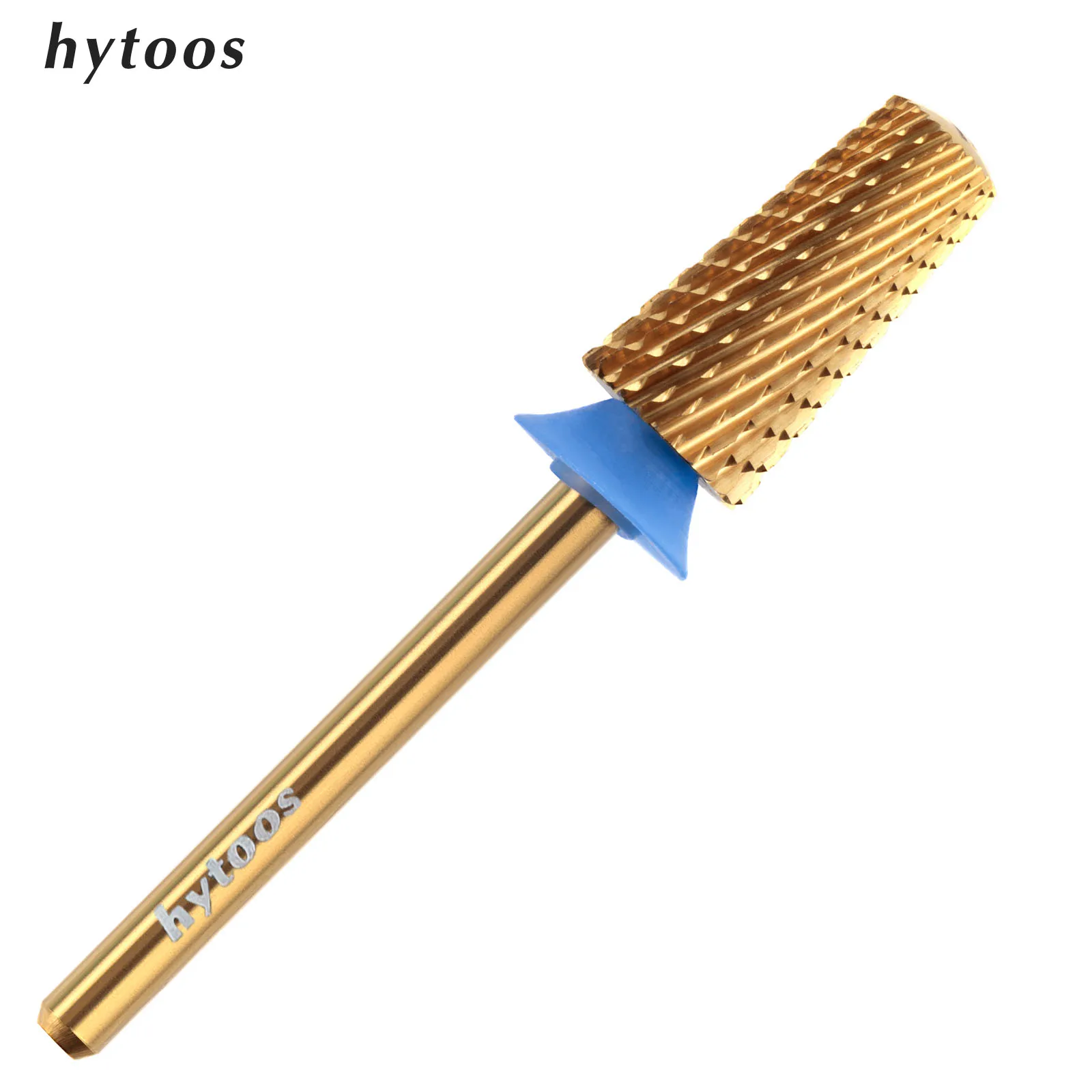 HYTOOS Medium Titanium Safety Tapered Nail Drill Bits 3/32 Carbide Smooth Top Nail Bit Remove Gel Manicure Drills Accessories