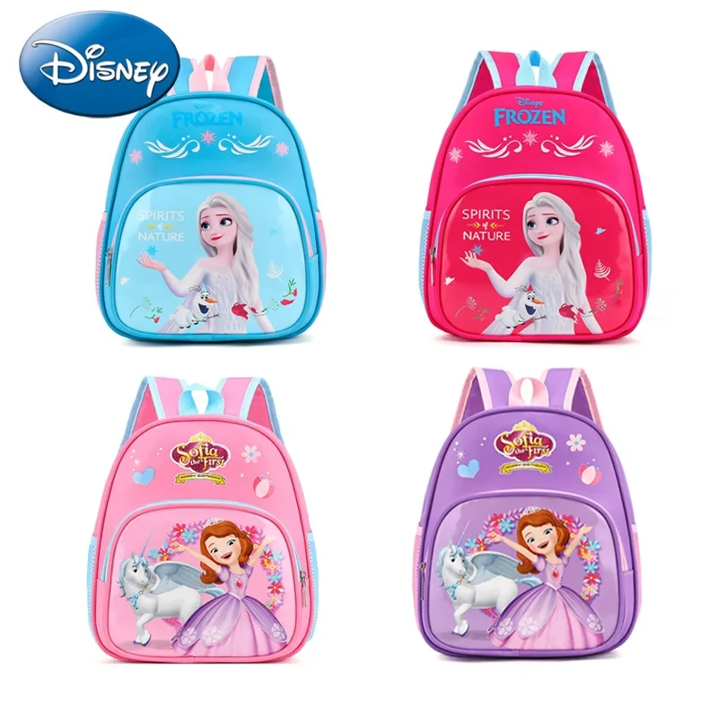 ديزني 2025 حقيبة مدرسية فروزن الابتدائية الجديدة للأولاد والبنات حقيبة ظهر كرتونية لرياض الأطفال حقيبة مدرسية لطيفة للفتيات