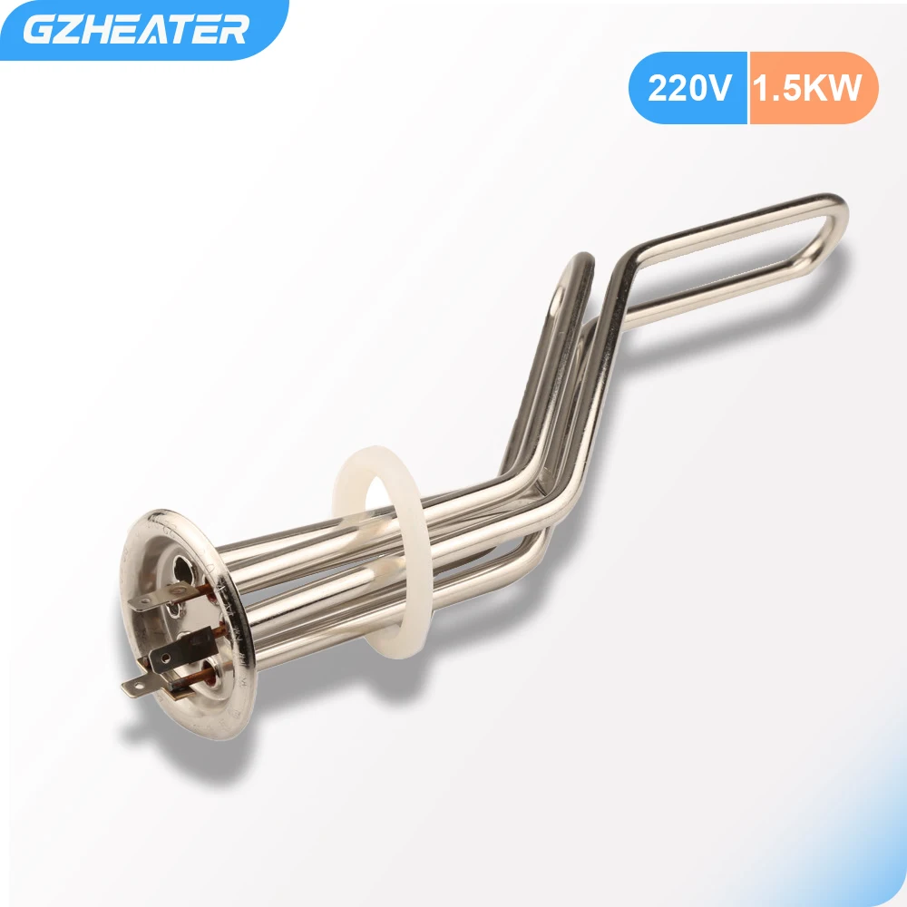 

63 mm Flange 220V 1500W Water Electric Heating Tube with 2 Probes,Stainless Steel Boiler Water Heater Element