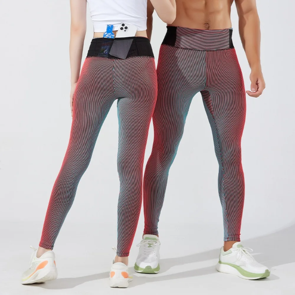 2025 New Yoga Long Pants Double Layer Wicking Breathable High Elastic Running Compression Pants