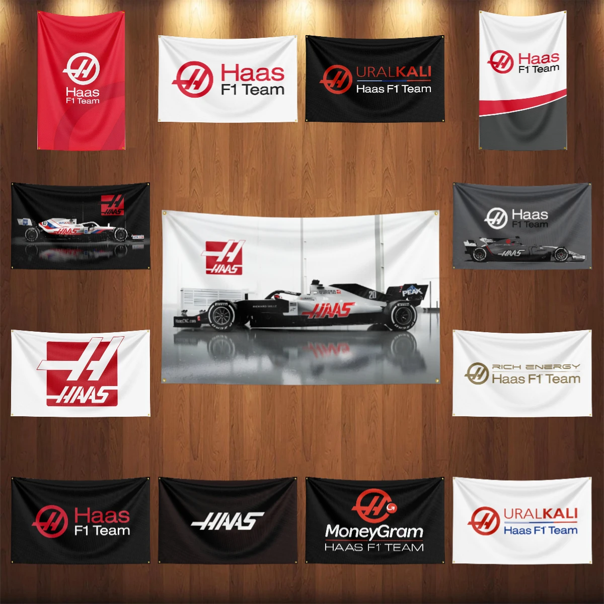 90x150CM Uralkalis Haas Team Car F1 Flag Banner For Car Racing Decoration Poster Tapestry Polyester Outdoor Home