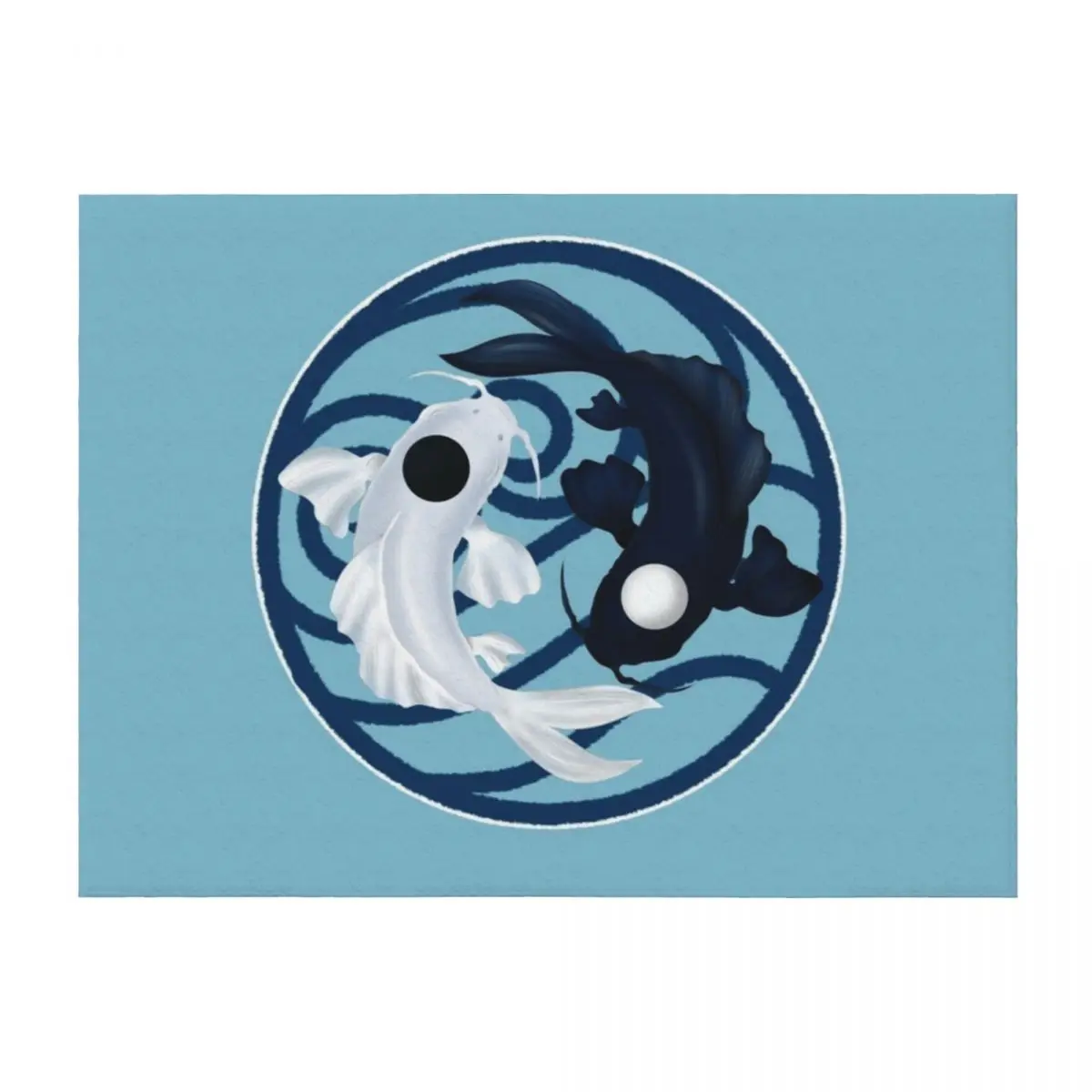 

Tui and La Yin Yang Koi with Water tribe crest Throw Blanket Cute Plaid Blankets For Bed Furry Sofa Quilt Blankets