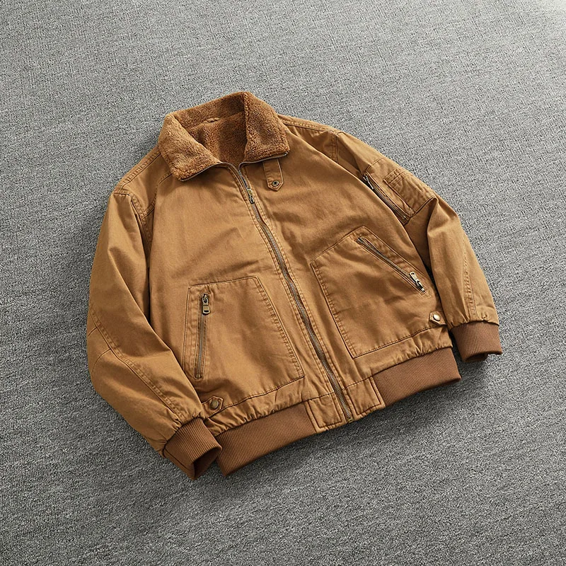 الرجال الشتاء القطن Jaet لامب الفراء طوق رحلة دافئة Jaet المقاومة الباردة عمال معطف القطن عادية Faion الحضرية Sle