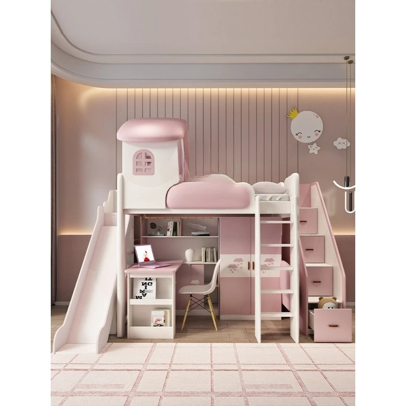 

Children's bed on the bed under the table girl princess bunk bed