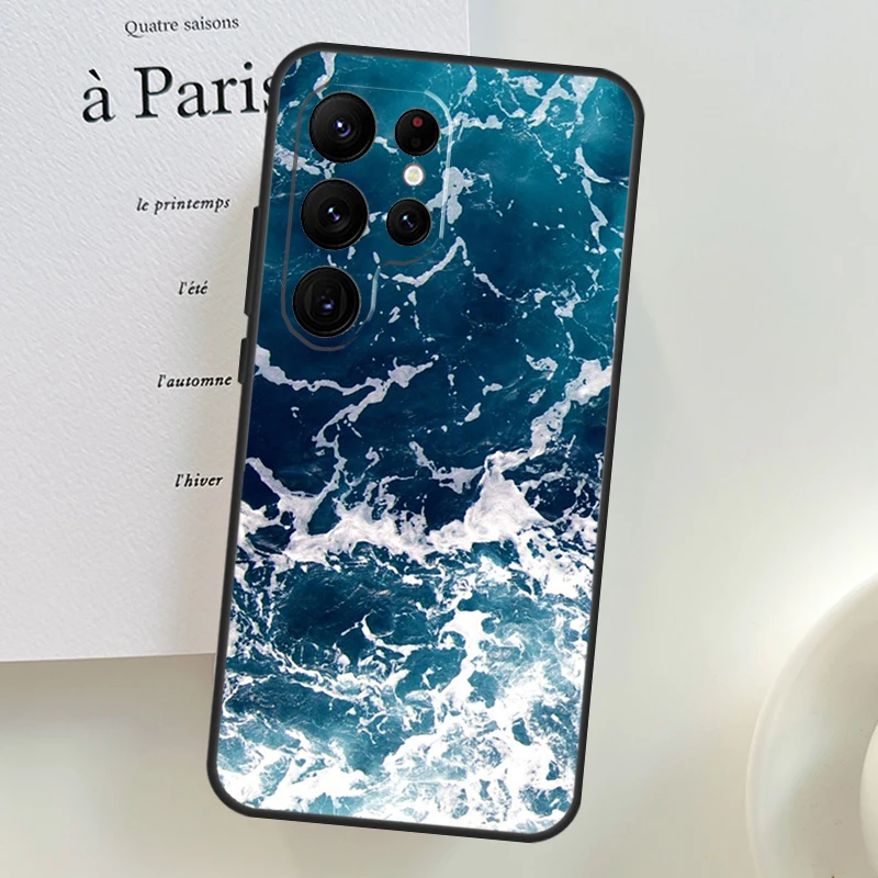 Blue Ocean Waves Sea Cover For Samsung Galaxy S23 Ultra S21 S20 FE Note 10 Plus S8 S9 S10 S10e S22 Ultra Case