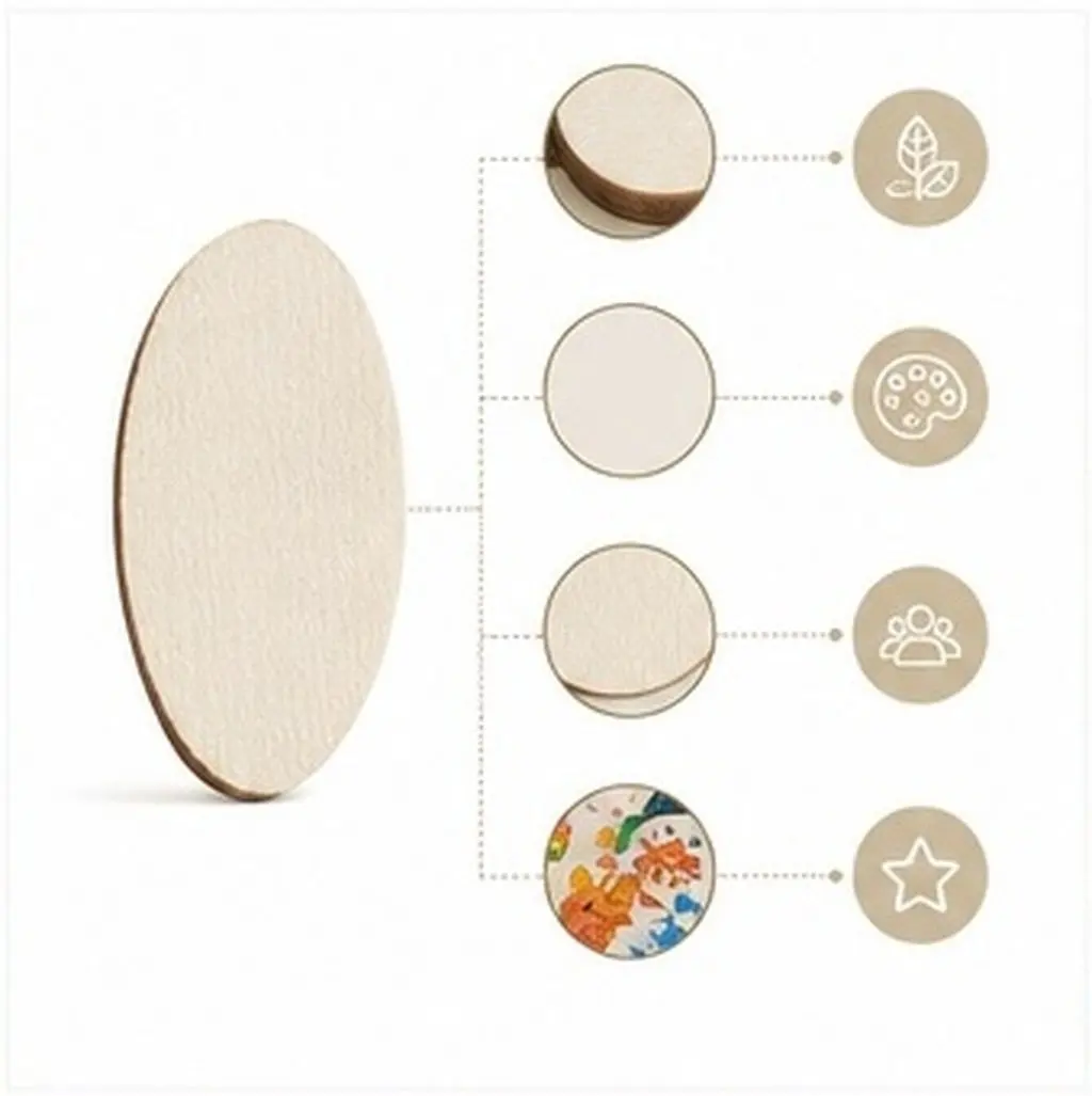 300Pcs Oval Wood Blank Craft Oval Unfinished Wooden Discs for Crafts DIY Painting Art Decor Rustic Wood Cutouts