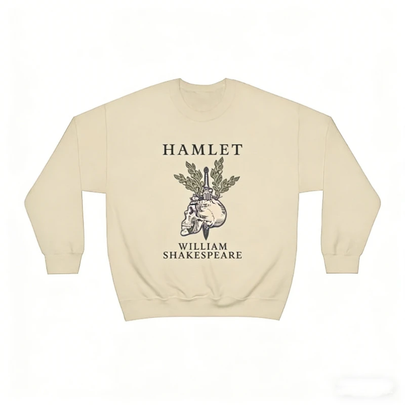 シェイクスピア ハムレット ブックイッシュ 冬 長袖スウェットシャツ スカル コテージコア ダークアカデミア ゴブリンコア 冬服 女性用パーカー