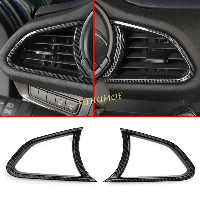 

Carbon Fiber Car Interior Dashboard Air Vent Cover Trim For Mazda CX30 CX-30 DM 2020 2021 2022 2023 2024