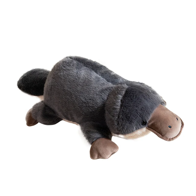 Pluche Zwart Vogelbekdier Kussen Zacht Eendenbek Pluizig Gevuld Kawaii Dier Plushie Slapen Lichaam Ondersteuning Metgezel Cadeau