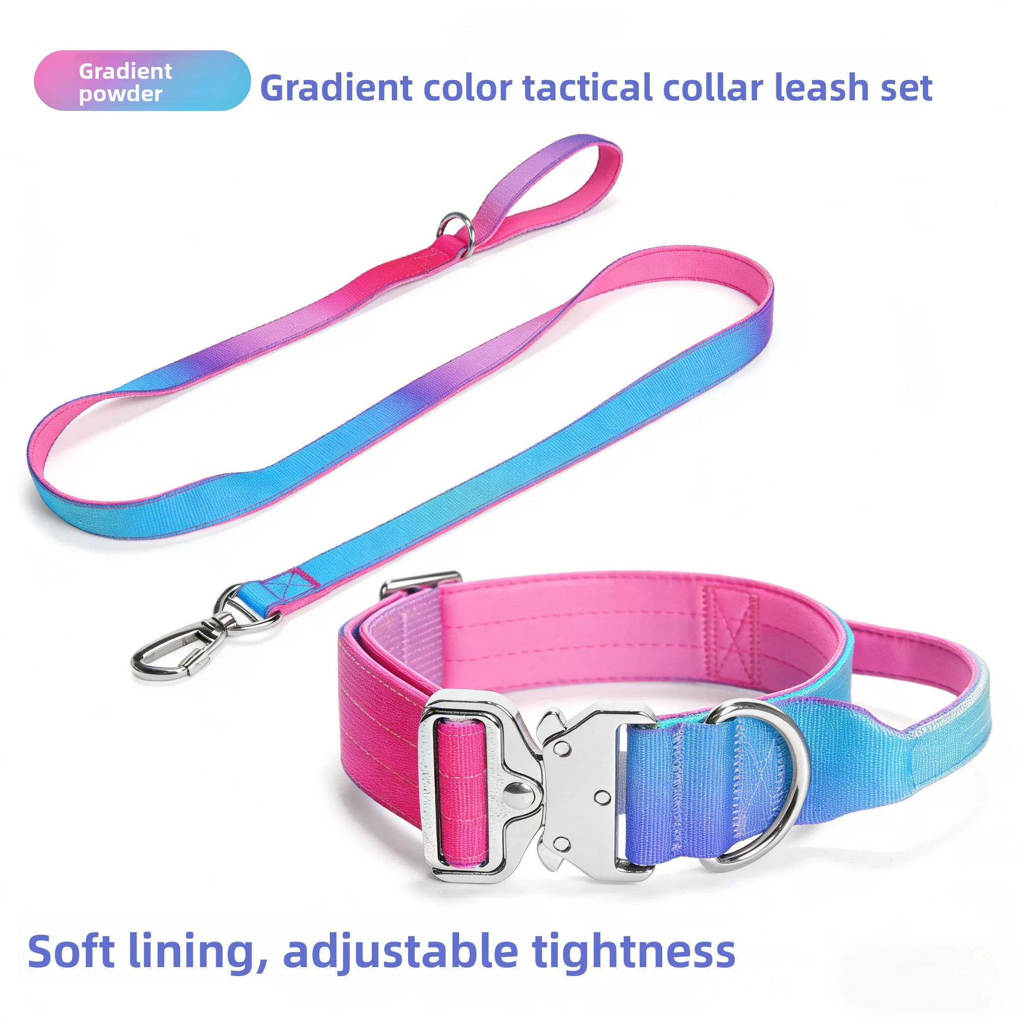Dog Collar with Handle Gradual Change Explosion-proof Rush Dog Tactical Collar Can Lift Pet Collar Dog Collar with Handle