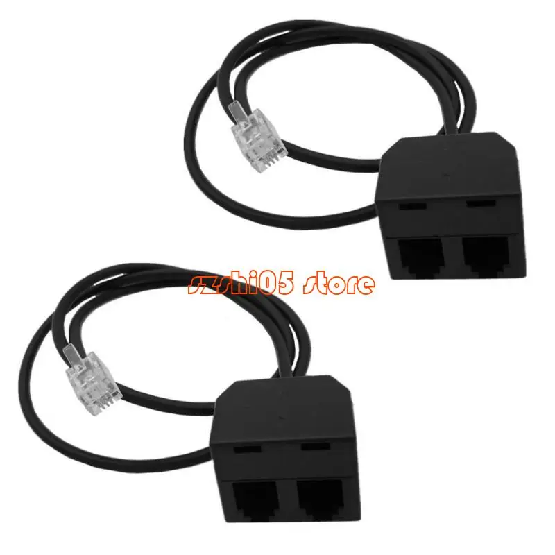 781e RJ9 4p4c männlich bis 2xrj9 weibliches Adapter Telefontraining Adapter y Splitter