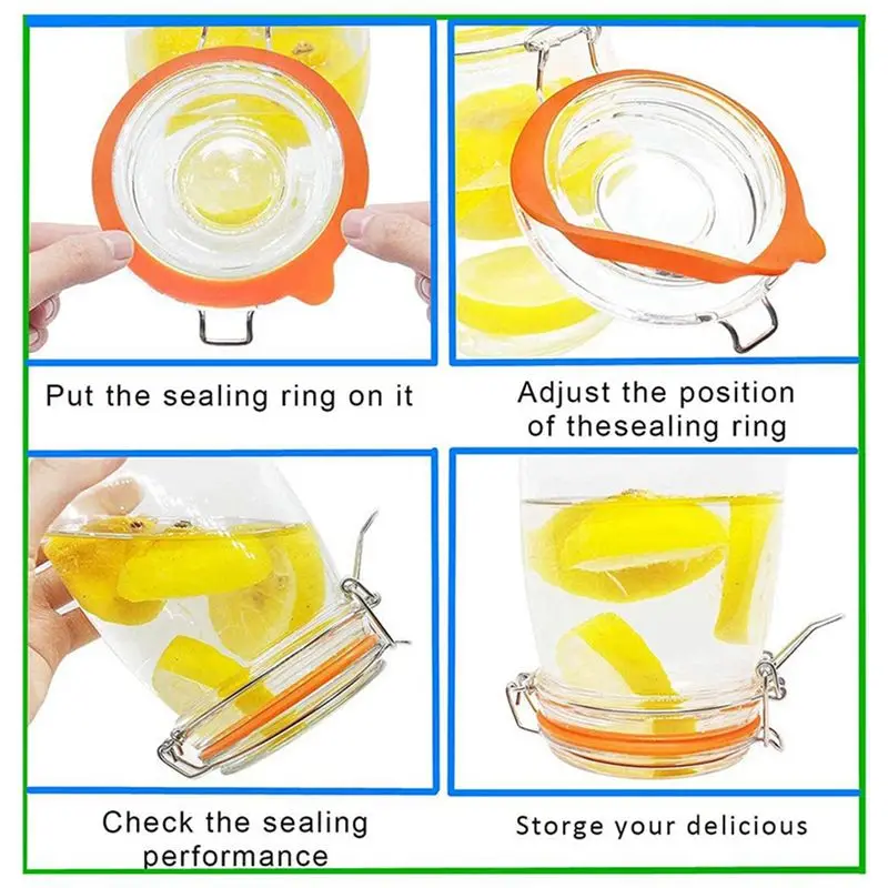 30 Pieces Silicone Replacement Gaskets Airtight Rubber Seals Rings For Mason Canning Tank Jar Lids Sealing Ring-AT64
