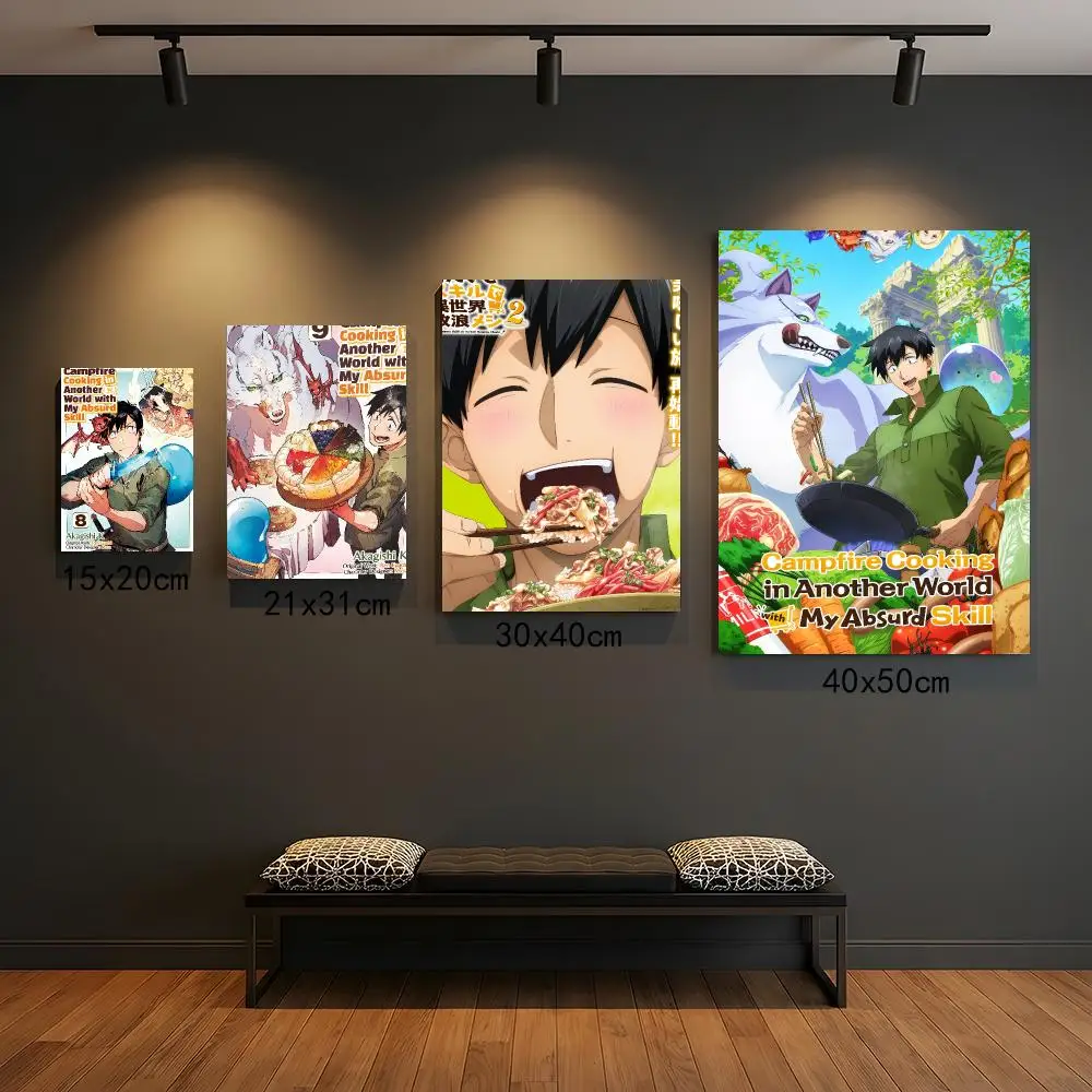 anime C-Campfire Cooking in Another World-D Painting Calligraphy Boho Botanical Decor for Living Room  Elegant Home Style