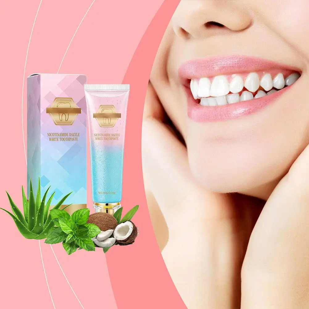 

100g Niacinamide Whitening Toothpaste Fresh Breath Tooth Whitening Cleaning Bad Delicate Tooth Paste Breath Stains Toothpas D6Q9