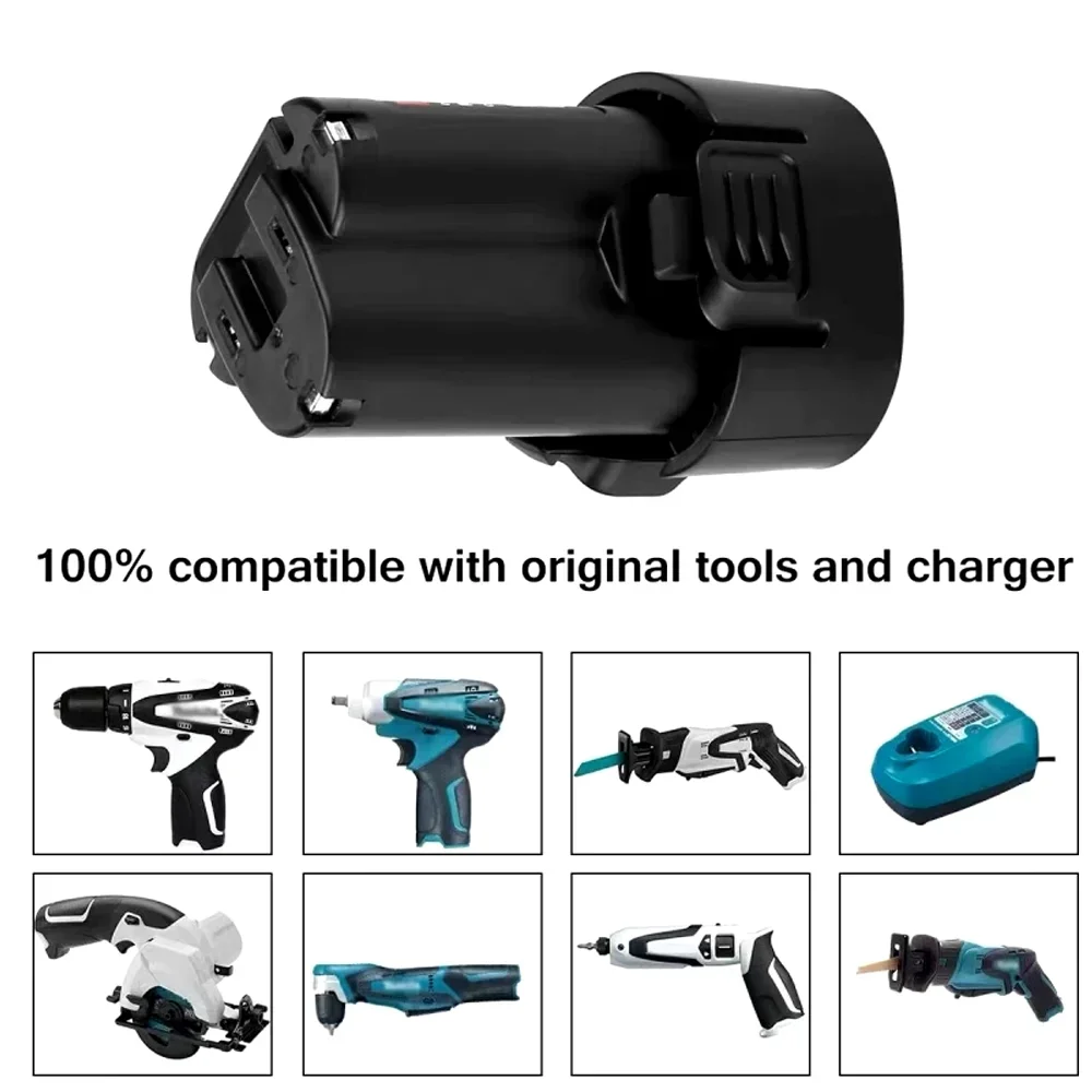 แบตเตอรี่ลิเธียมไอออน 10.8V 3000mAh ความจุจริง สำหรับ Makita BL1013 BL1014 BL 1013 BL 1014 LCT203W 194550-6 194551-4 195332-9 DF030D