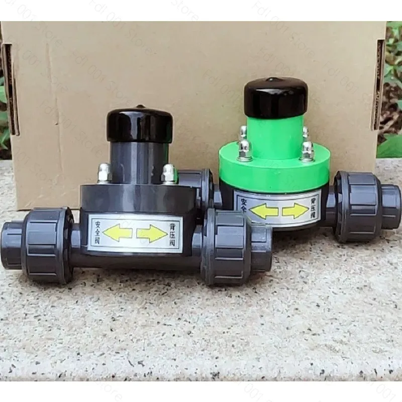 DN15/20 UPVC slipknot for metering pumps plastic back pressure valve/safety valve one-way pressure relief valve
