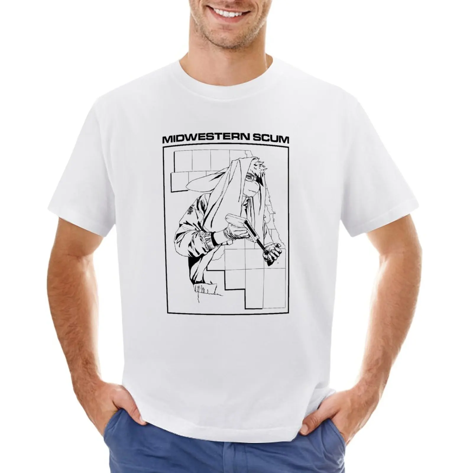 

D20_D012820T0456A " MIDWESTERN SCUM " T-Shirt anime clothes sweat Men's cotton t-shirt
