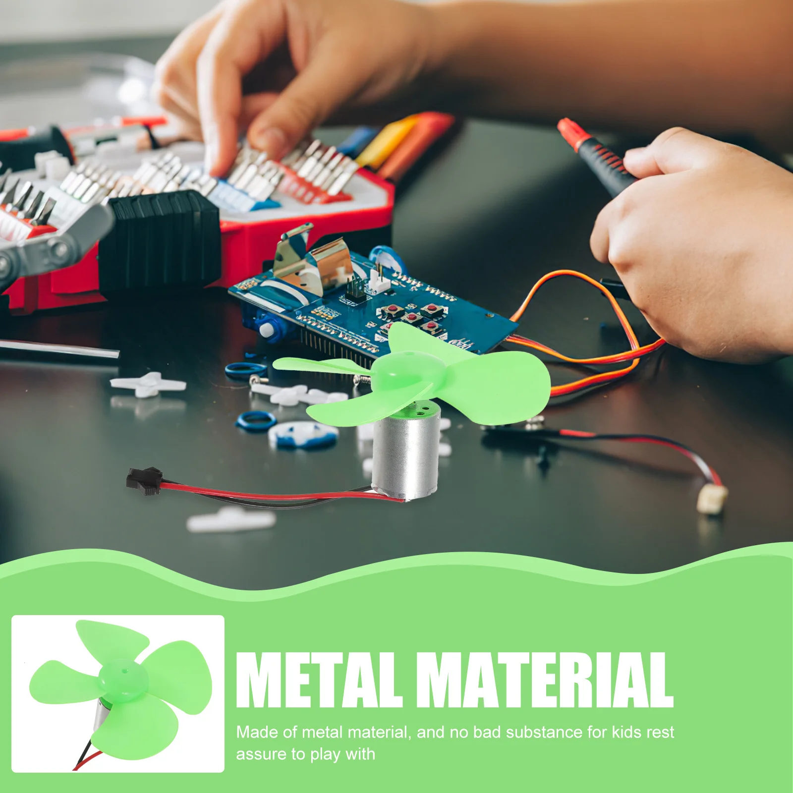 Generador de viento pequeño para estudiantes, experimento científico, juguete educativo, Kit de Motor de Metal, herramienta, generador de viento