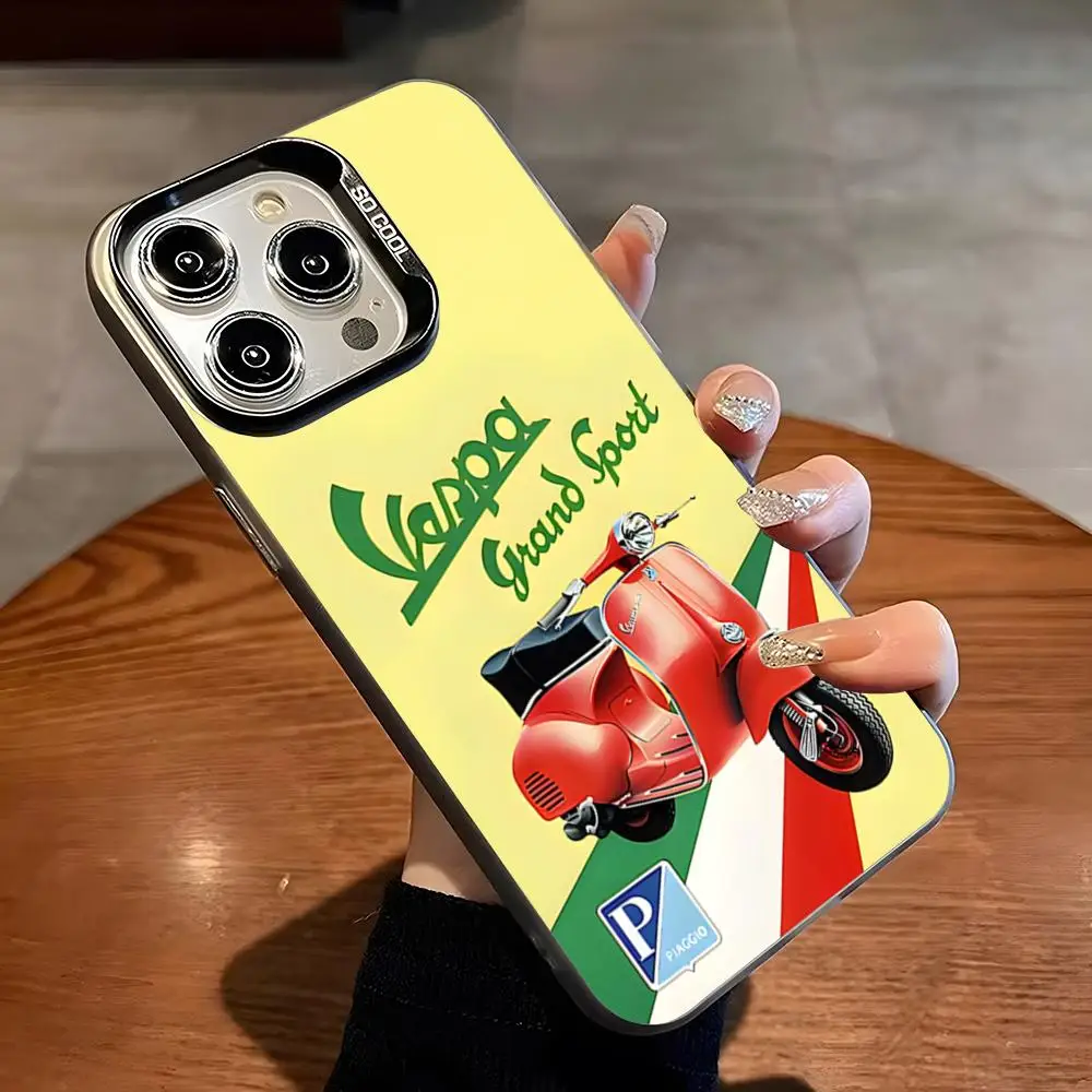 حافظة لهاتف آيفون 16 برو ماكس 15 برو 14 بلس 12 13 X XS Max XR 11 Pro غطاء فضي ملون