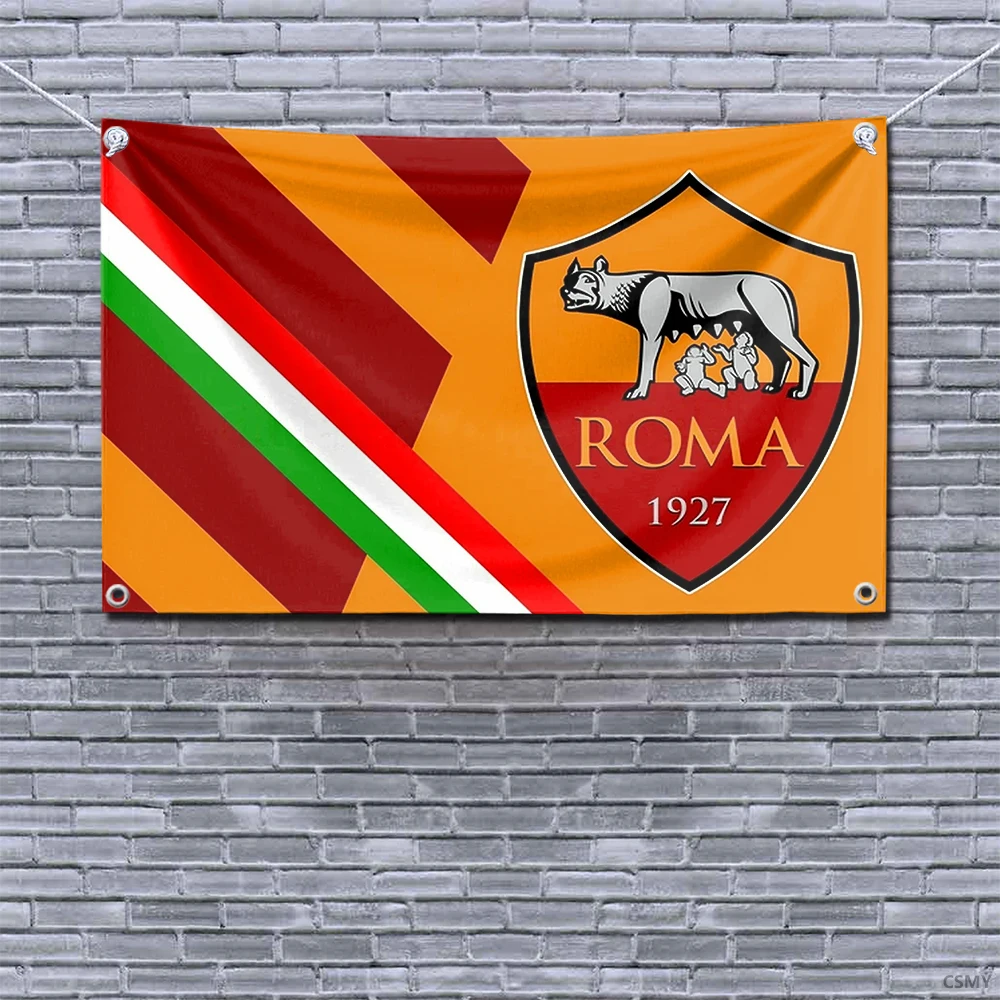 Roma Club Flag Hanging Flags 90x150cm Banner for Room Garage Bar Wall Tapestry Rcing Flag Home Garden Outdoor Decor Decorations