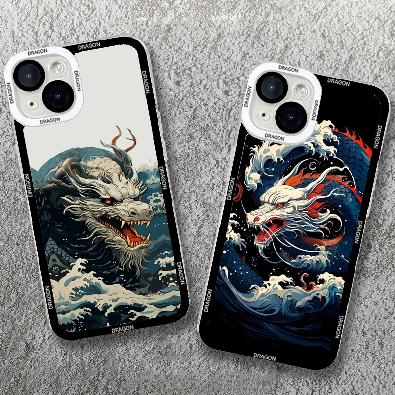 Case For Xiaomi 14 Cases Poco F5 Cases Art Dragon Soft Clear Phone Case For Xiaomi 13 12 11 Lite 13T 12T Poco M6 X6 X5 Pro Cover