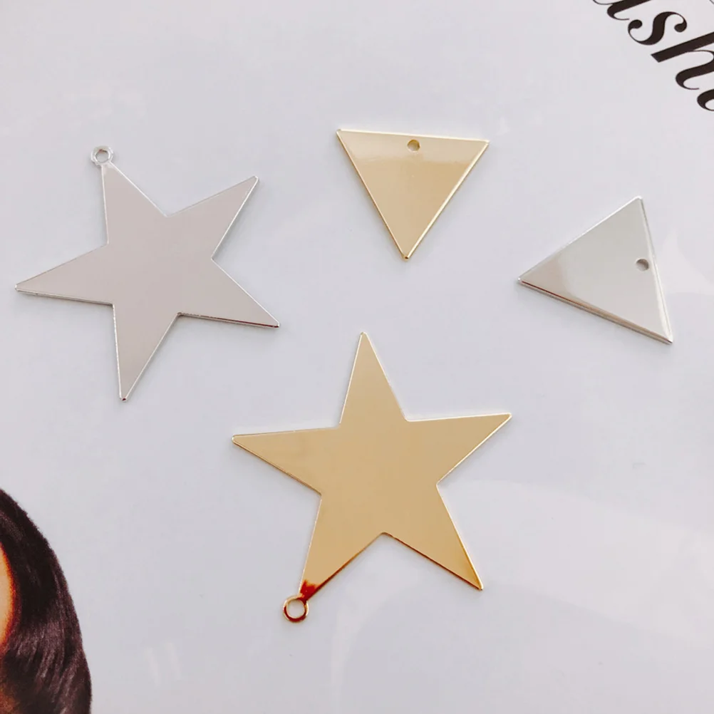 5 Pcs Pentagram Accessories Triangle Earrings 36X36CM Five-Pointed Star Jewelry Making Pendant