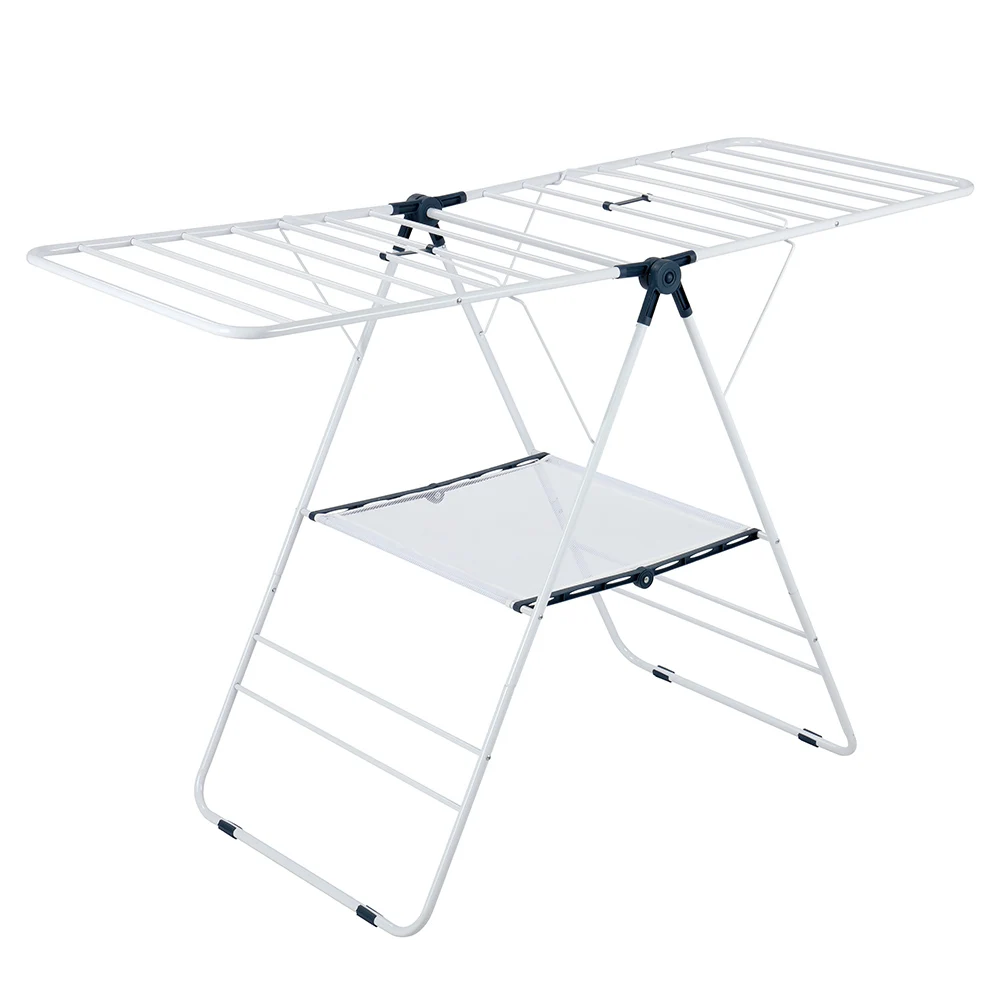 Foldable X Shaped Clothes Drying Rack,Standing Design Wing Type Stand,Clothing Hanger for Backyard Balcony Bathroom Storage