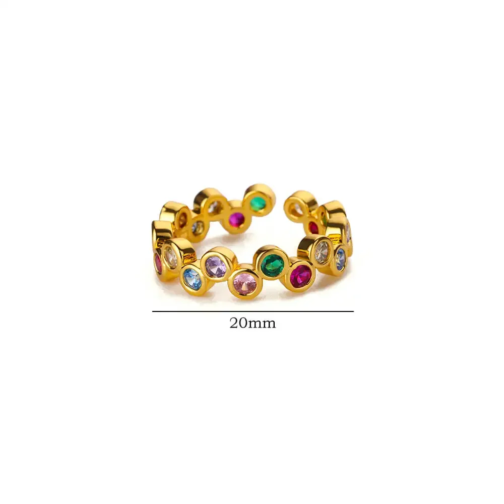 Fashionable Zircon Heart Shaped Flower Ring Womens Open Gold Ring Womens Fashion Party Finger Jewelry Gift image 6