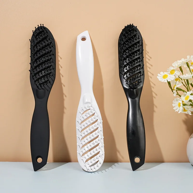 

100Pcs Styling Curly Hair Brush Salon Massager Comb Brush Detangling Drying Brush Anti Static Curved Vent Brush Scalp Comb