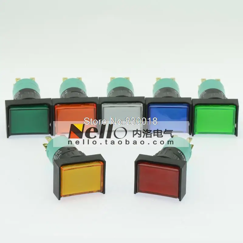 Imports EMA 16mm illuminated pushbutton switch self-locking 01P-RA40.Q1P 01P-RA40.S1P rectangular LED lights--10PCS/LOT