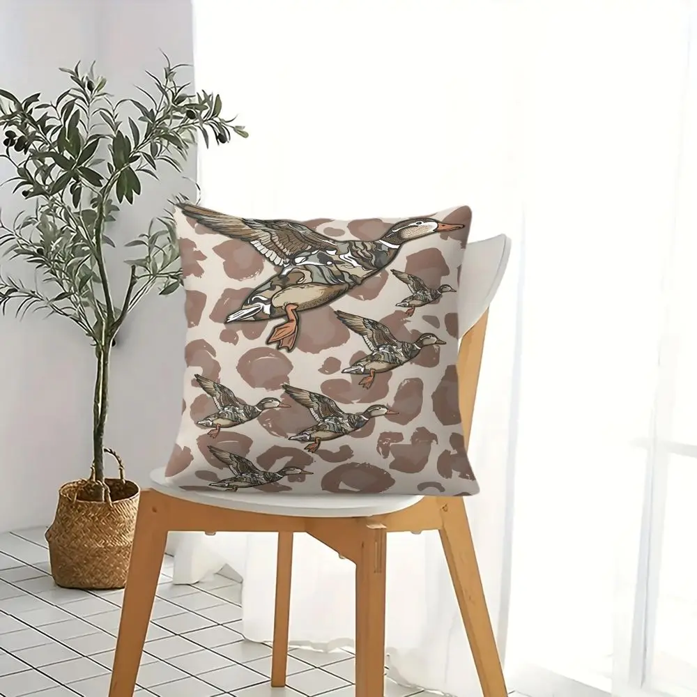 Camo Print Throw Pillow 45x45cm Soft Decorative Cushion High Definition Digital Print Accent Pillow For Living Room Bed