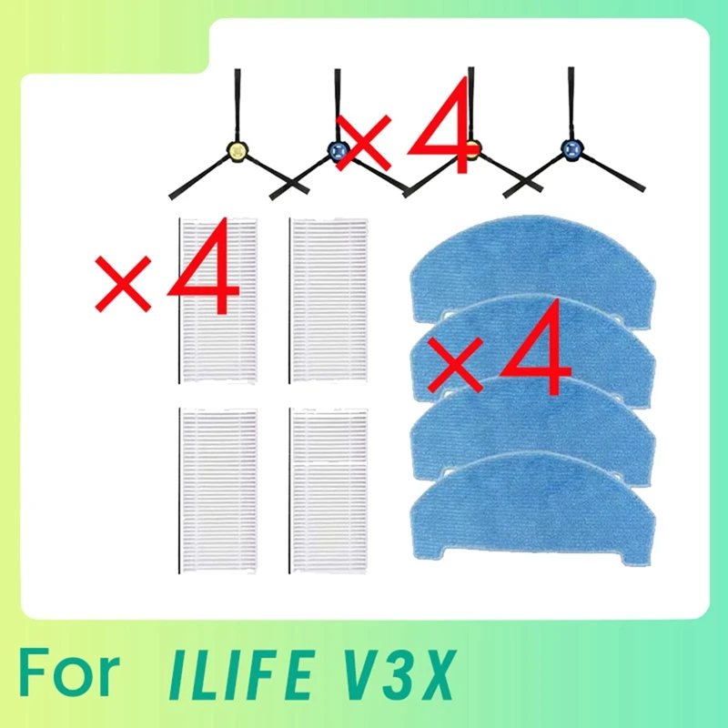 JDZD-12 ชิ้นแปรงด้านข้าง Mop Filter สําหรับ ILIFE V3X Sweeping Robot Cleaner อะไหล่ทดแทน