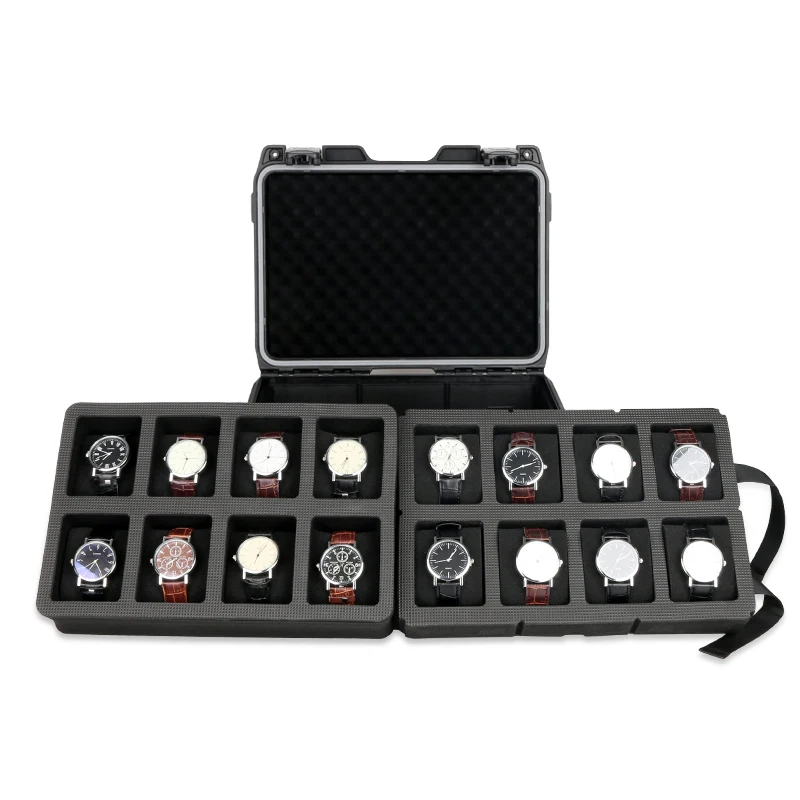 16 Slot 2-Layer Watch Storage Box Waterproof Jewelry Display Storage Case Anti-drop Watch Suitcase Hi-Density Sponge Pillow