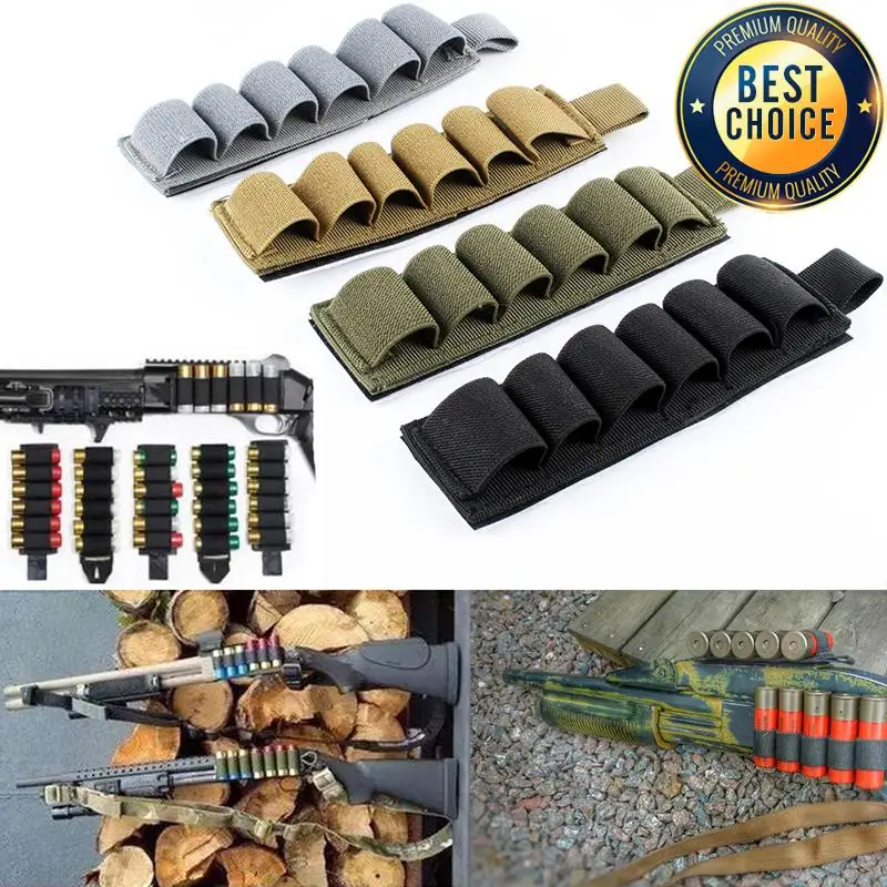 Tactical Outdoor 6 Round Shotgun Shell Holder Ammunition Pistol Bullet Reload Holder with Adhesive Backing Sticker