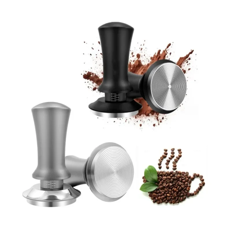 Constant Pressure Stainless Steel Coffee Powder Press Calibrated Spring Loaded Coffee Tamper Espresso Distribution Tool Cafe Use