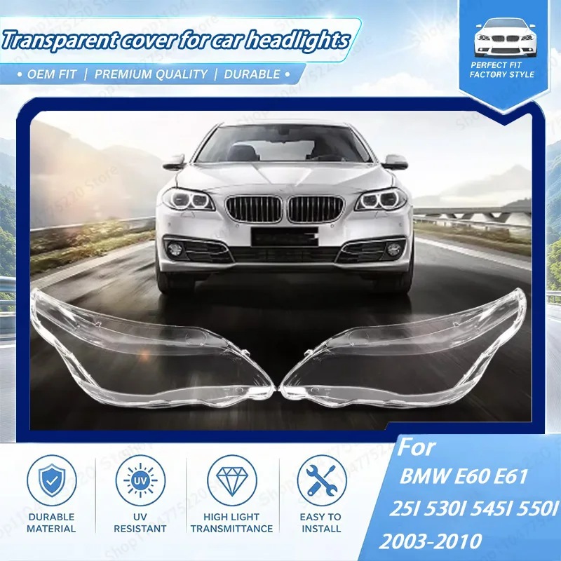 

Right&Left Car Headlight Lens Glass Lampcover Cover Lampshade Shell For BMW E60 E61 25I 530I 545I 550I 2003-2010 Headlight Cover