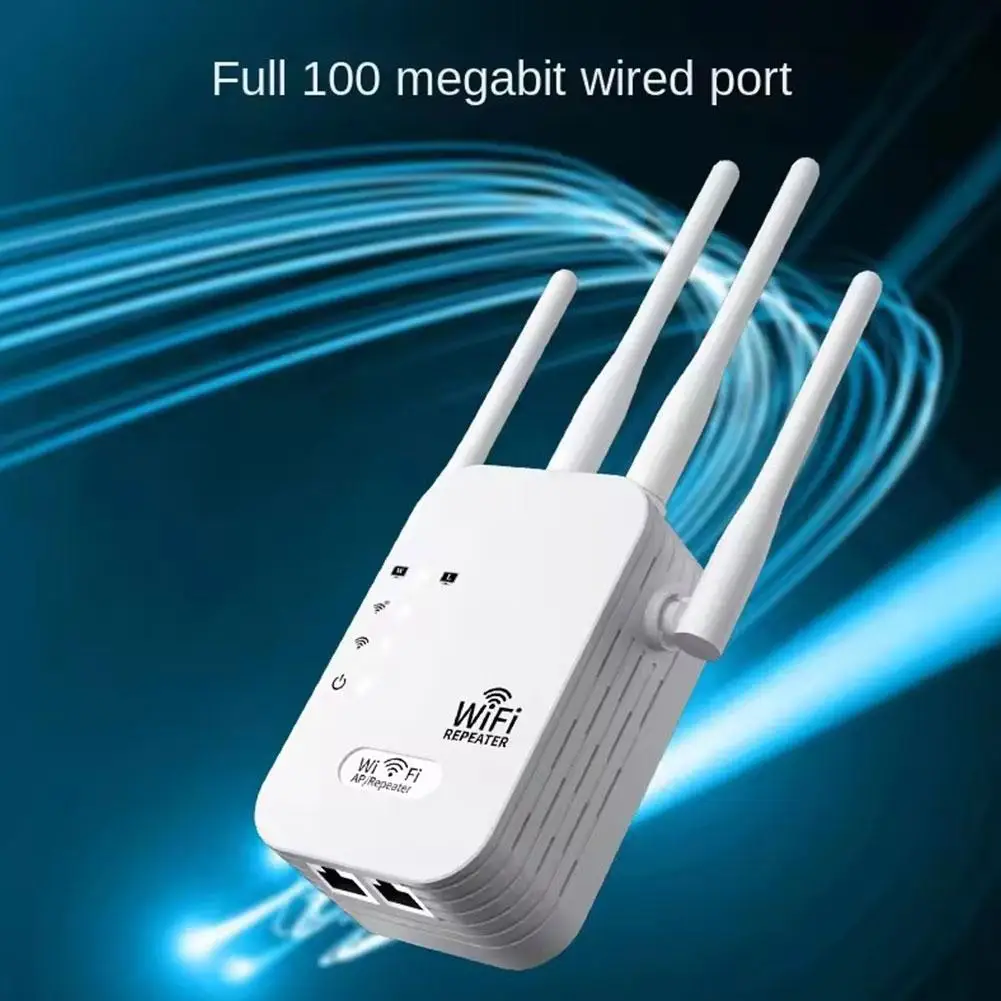 เครื่องขยายสัญญาณไวไฟ ตัวขยายสัญญาณไวไฟ 6 เสาอากาศ กำลังสูง 1200Mbps 5.8GHz/2.4GHz บูสเตอร์แบนด์คู่ สำหรับใช้ในบ้าน ทะลุกำแพงได้ O4C4
