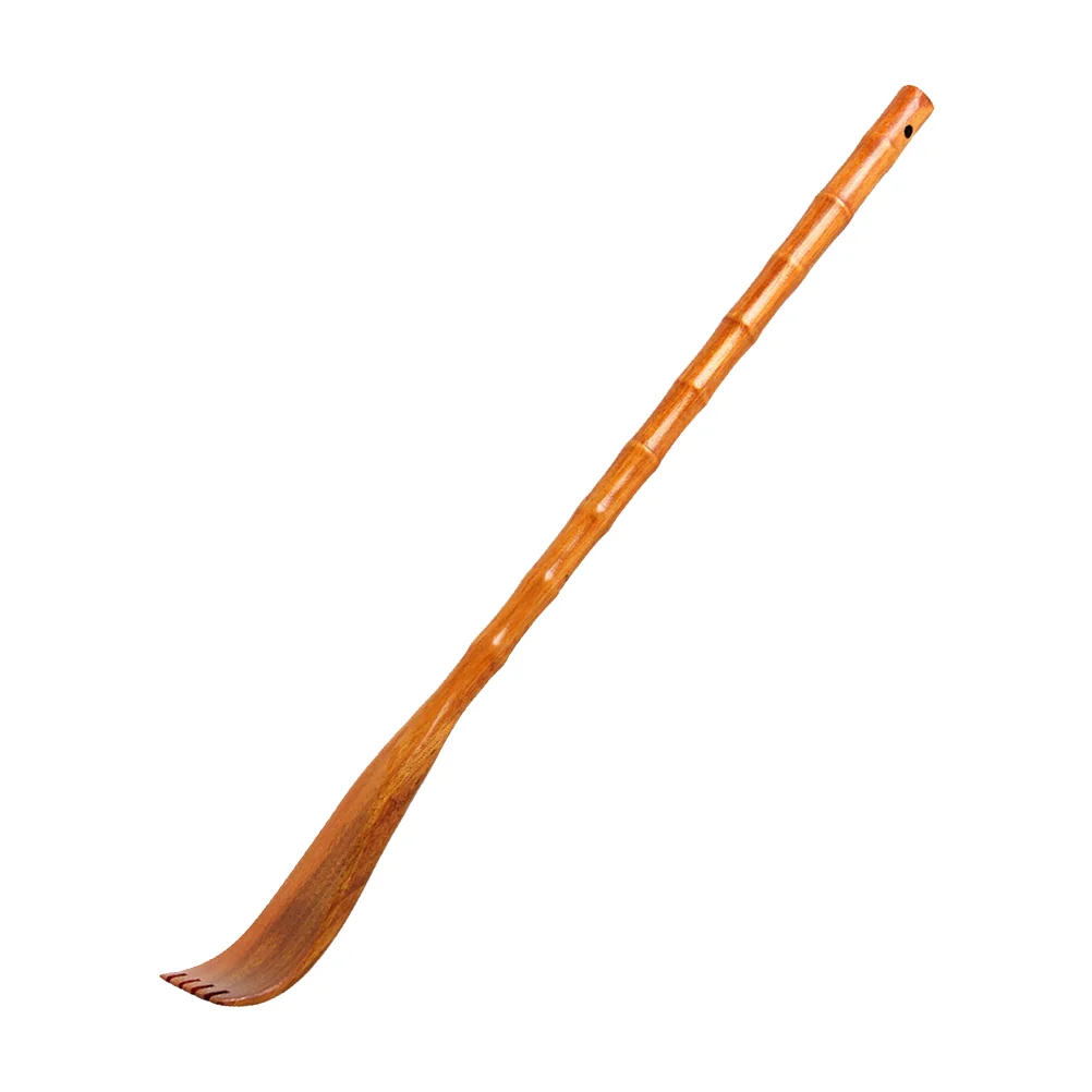

Wooden Back Scratcher Creative Claw Scratcher Khaki Round Shape Handle Reach Hard Places Eliminate Pressure Anxiety