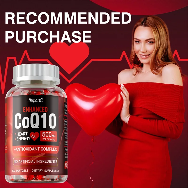 High Absorption CoQ10 Capsules - Antioxidant Support for Brain, Heart, & Energy Health