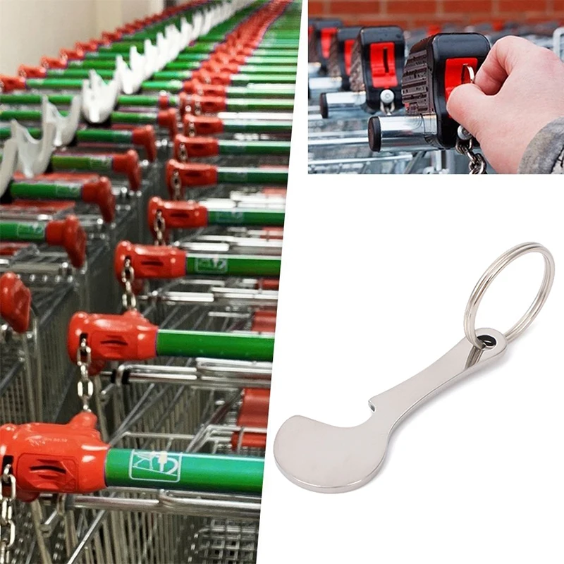 Metal Shopping Cart Tokens Trolley Token Key Ring Decorative Keychain Multipurpose Shopping Portable For Home Outdoor