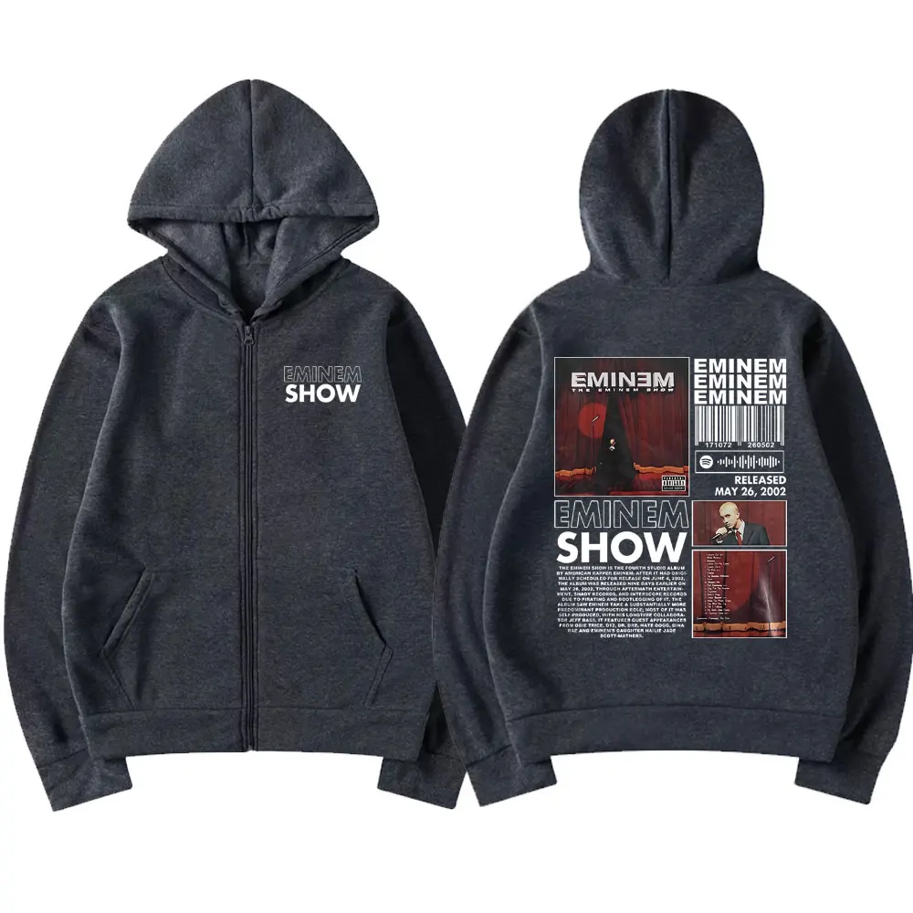 Rap Eminem The Eminem Show Album Print Zipper Hoodie Men Women Hip