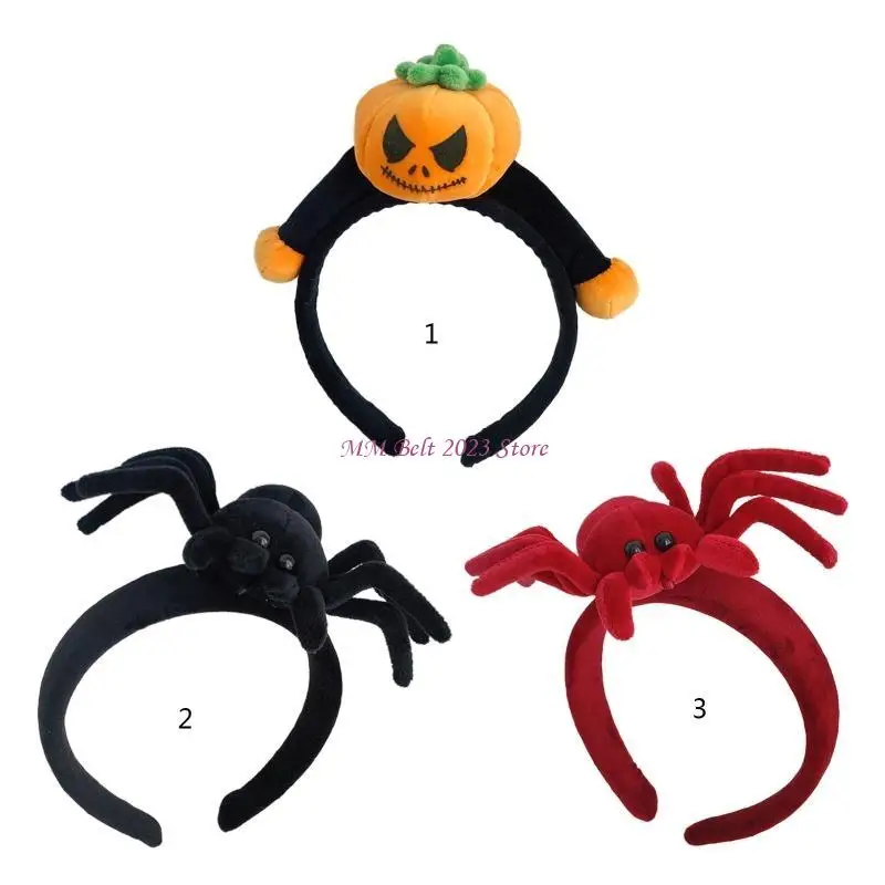 

49ME универсальная повязка на голову в форме летучей мыши в форме тыквы/паука, повязка для волос в готическом стиле, украшения