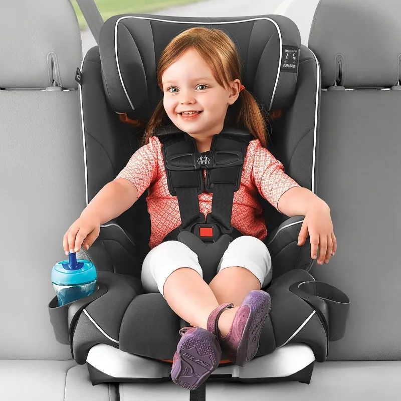 MyFit Harness + Booster Car Seat, 5-Point Harness and High Back Seat, For children 25-100 lbs.  Fathom/Grey/Blue