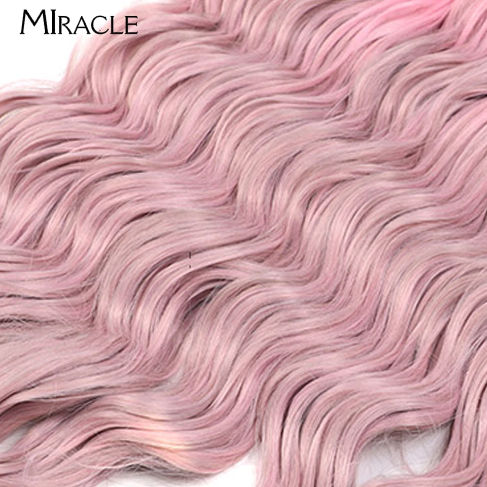 MIRACLE-extensiones de cabello de ganchillo, trenzas de pelo sintético ondulado al agua, trenzado de onda profunda suelta, cabello falso Rubio degradado