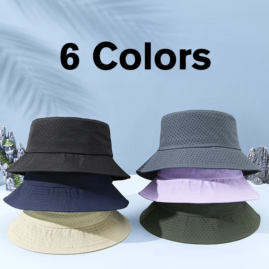 Summer Big Size Mesh Breathable Bucket Hat Quick Drying Thin Hiking Upf 50 Sun Hat Wide Brim Fisherman Cap Bucket Hats XLPanama