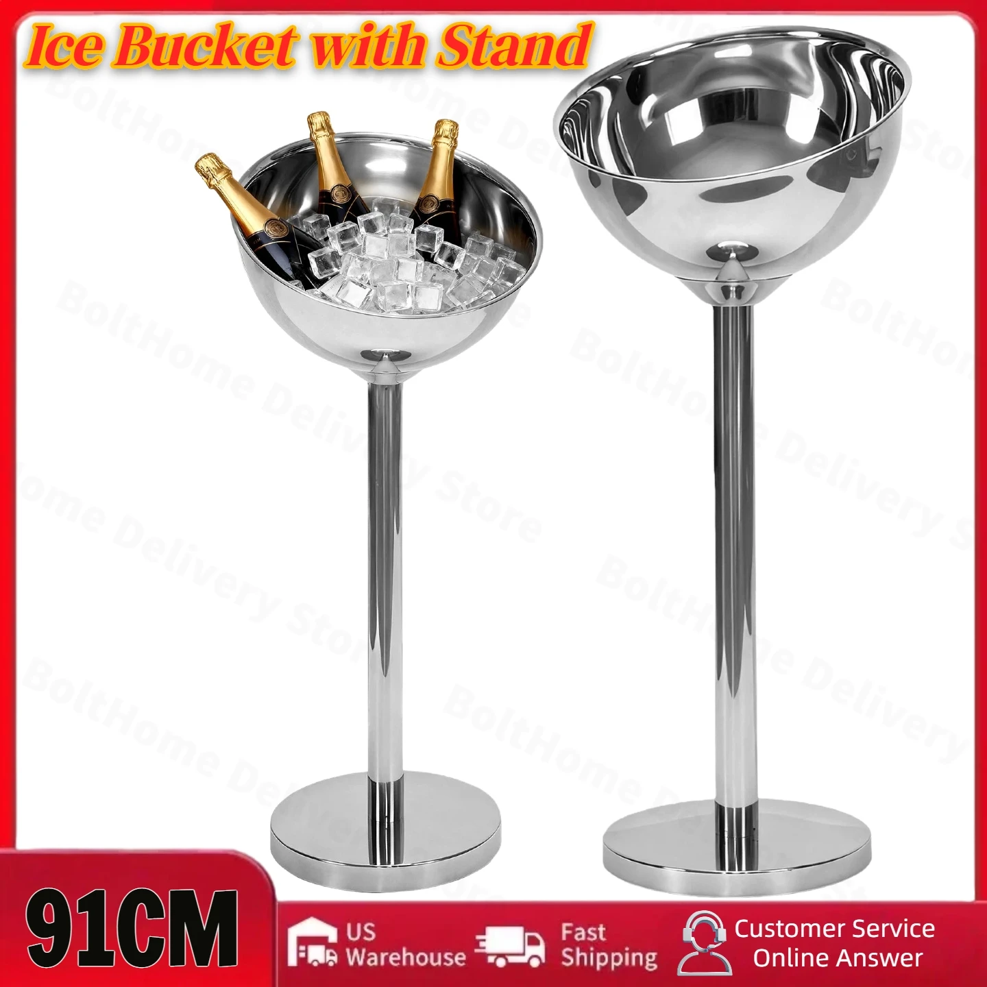 

Champagne Bucket with Stand Ice Bucket Stainless Steel Bucket Wine Chiller On Stand Hammered Tall Ice Bucket Stand for Party Bar