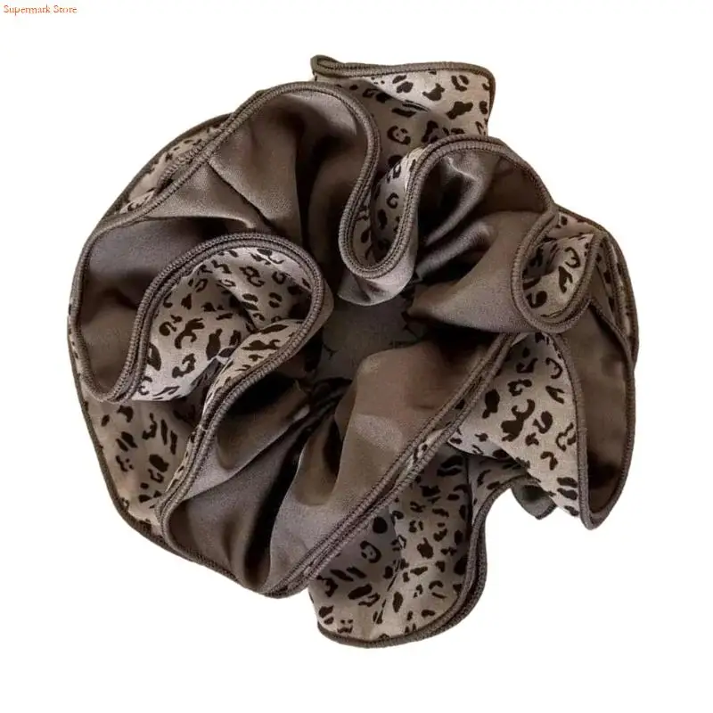 

Q5WE Double Sided Coffee Hairband Fabric Scrunchies Reinforced 4 Stitching Design Lightweight Hair Tie for Various Occasion