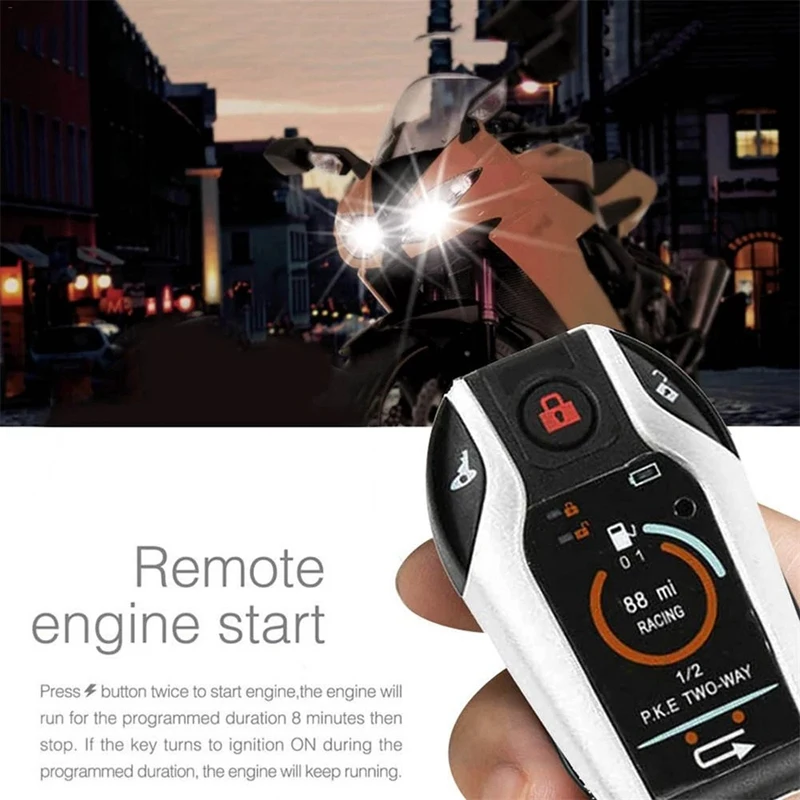 12V Universal Car Motorcycle Anti-Theft Alarmt Wo Way Sensor Alarm With Pke Automatic Induction And Flameout Function