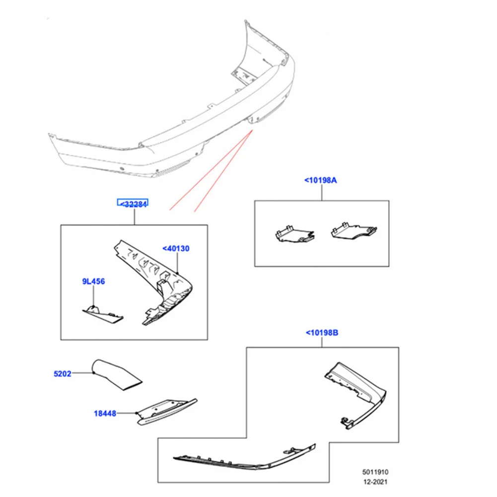 For Land Rover Range Rover/Vogue SVA 2018 2019 2020 2021 2022 Car Exhaust Pipe Tail Throat Bracket  Decorative Cover LR108968/69