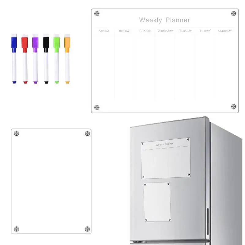 Magnetic Weekly Plan Easy To Erase Message Writing Board Portable Strong Drawing Board Refrigerator Wall Organizer for Home